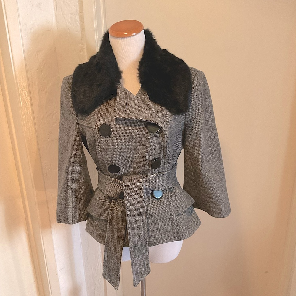 Bebe Tweed Cropped Jacket - Size Medium